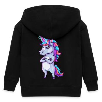 Genervtes Einhorn: Glitzer & Zorn! - Kinder Organic Kapuzenjacke Mini Cultivator von Stanley/Stella - Schwarz - Hinten