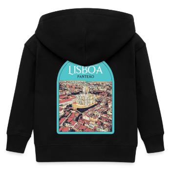 Quartier du Panthéon de Lisbonne, Portugal - Veste à capuche enfant bio Stanley/Stella - noir - Dos