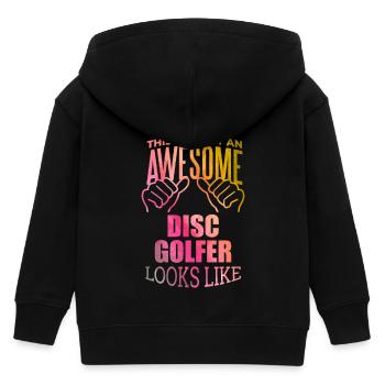 Disc Golf - Kids Organic Zip-up Hoodie by Stanley/Stella - black - Back