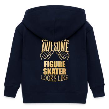 Figure Skating - Kids Organic Zip-up Hoodie by Stanley/Stella - navy - Back