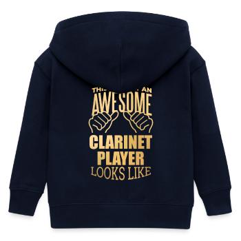 Clarinet - Kids Organic Zip-up Hoodie by Stanley/Stella - navy - Back