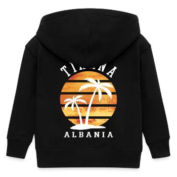Tirana Tirane Albanien Sommer Palmen Strand Meer - Kinder Organic Kapuzenjacke Mini Cultivator von Stanley/Stella - Schwarz - Hinten