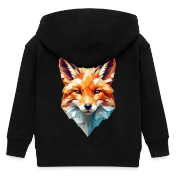 Geometrischer Fuchskopf - Kinder Organic Kapuzenjacke Mini Cultivator von Stanley/Stella - Schwarz - Hinten