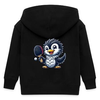 Lustiger Pinguin Tischtennis Minimalistisch Cartoo - Kinder Organic Kapuzenjacke Mini Cultivator von Stanley/Stella - Schwarz - Hinten