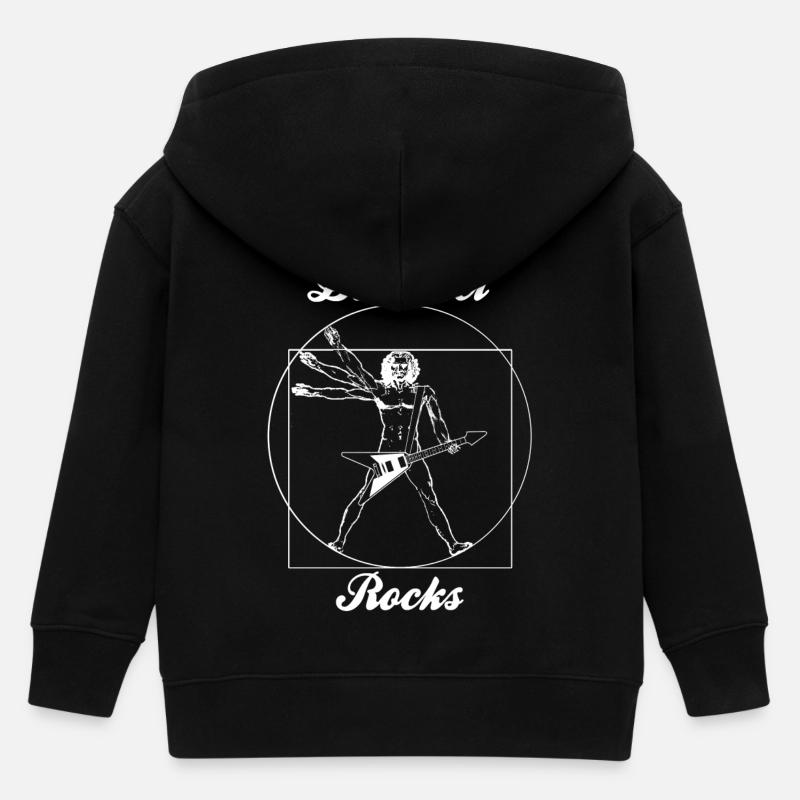 rock n roll leonard de vinci - Veste à capuche enfant bio Stanley/Stella - noir