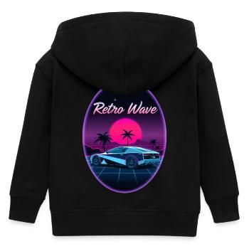 “Retro Wave” design - Veste à capuche enfant bio Stanley/Stella - noir - Dos