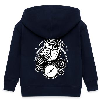 Conception de hibou et d’horloge steampunk - Veste à capuche enfant bio Stanley/Stella - marine - Dos