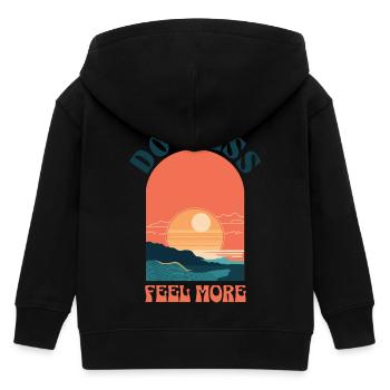 Do Less, Feel More – Coucher de soleil de style rétro - Veste à capuche enfant bio Stanley/Stella - noir - Dos