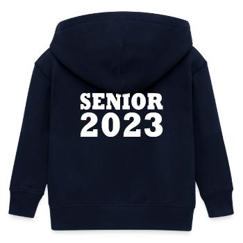 Senior 2023 - Kids Organic Zip-up Hoodie by Stanley/Stella - navy - Back