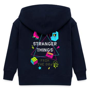 Jeux rétro néon des années 80 - Veste à capuche enfant bio Stanley/Stella - marine - Dos