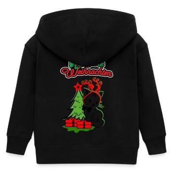 Frohe Weihnachten Katze - Kinder Organic Kapuzenjacke Mini Cultivator von Stanley/Stella - Schwarz - Hinten