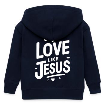 Liebe ist Jesus - Kinder Organic Kapuzenjacke Mini Cultivator von Stanley/Stella - Navy - Hinten