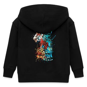 Splash Art Sibirischer indischer tiger - Kinder Organic Kapuzenjacke Mini Cultivator von Stanley/Stella - Schwarz - Hinten