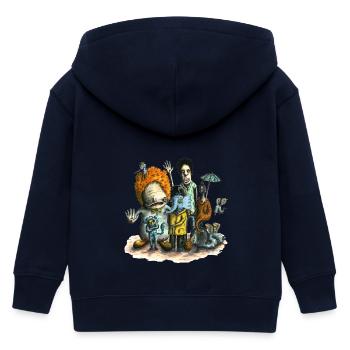 Gentle elefant and his friends - Kinder Organic Kapuzenjacke Mini Cultivator von Stanley/Stella - Navy - Hinten