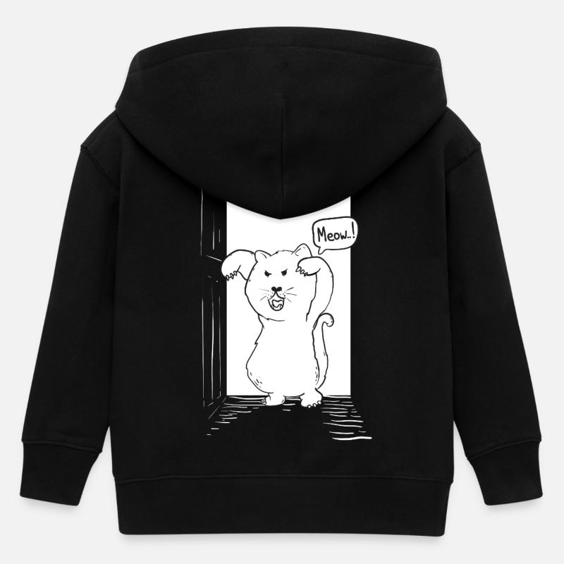 Chat devant la porte pour Halloween - Veste à capuche enfant bio Stanley/Stella - noir
