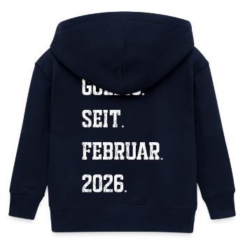 Golden since February 2026 - Kids Organic Zip-up Hoodie by Stanley/Stella - navy - Back