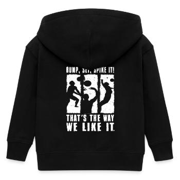 Bump Set Spike It Volleyball Graphic Gift Idea - Kinder Organic Kapuzenjacke Mini Cultivator von Stanley/Stella - Schwarz - Hinten