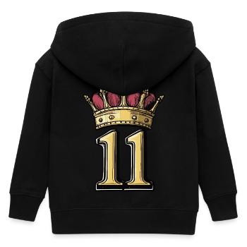 11 Number Crown - Kids Organic Zip-up Hoodie by Stanley/Stella - black - Back