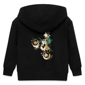 Motocross Splash - Kinder Organic Kapuzenjacke Mini Cultivator von Stanley/Stella - Schwarz - Hinten