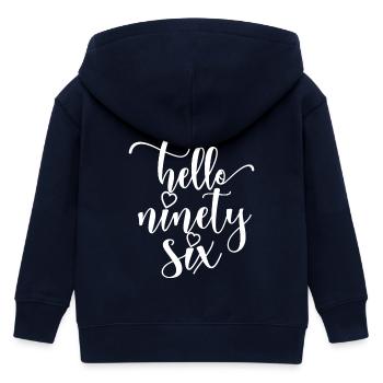 Hallo Sechsundneunzig süßer 96 Jahre alter Geburtstag - Kinder Organic Kapuzenjacke Mini Cultivator von Stanley/Stella - Navy - Hinten