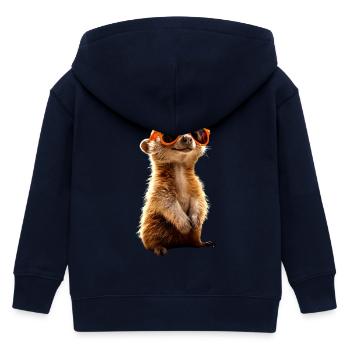 Lunettes de soleil suricate mignon amant de surikate - Veste à capuche enfant bio Stanley/Stella - marine - Dos