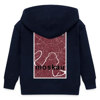 Moskau Hipster Stadt Karte rot - Kinder Organic Kapuzenjacke Mini Cultivator von Stanley/Stella - Navy - Hinten