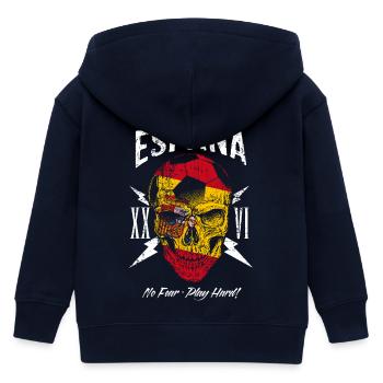 SPANIEN España Fußball Fan Totenkopf Flagge - Kinder Organic Kapuzenjacke Mini Cultivator von Stanley/Stella - Navy - Hinten
