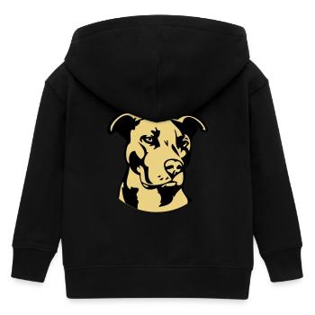 Pitbull zweifarbig - Hund Kampfhund - Kinder Organic Kapuzenjacke Mini Cultivator von Stanley/Stella - Schwarz - Hinten