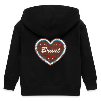 Lebkuchenherz "Braut" JGA - Kinder Organic Kapuzenjacke Mini Cultivator von Stanley/Stella - Schwarz - Hinten