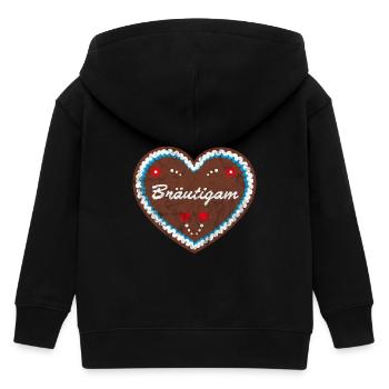 Lebkuchenherz "Bräutigam" JGA - Kinder Organic Kapuzenjacke Mini Cultivator von Stanley/Stella - Schwarz - Hinten