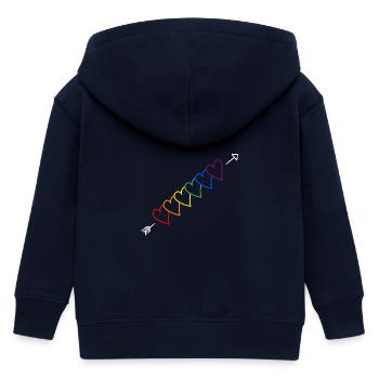 Pfeil Regenbogen LGBT - Kinder Organic Kapuzenjacke Mini Cultivator von Stanley/Stella - Navy - Hinten