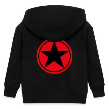 Schwarzer Stern auf rotem Hintergrund Pentagramm . - Kinder Organic Kapuzenjacke Mini Cultivator von Stanley/Stella - Schwarz - Hinten