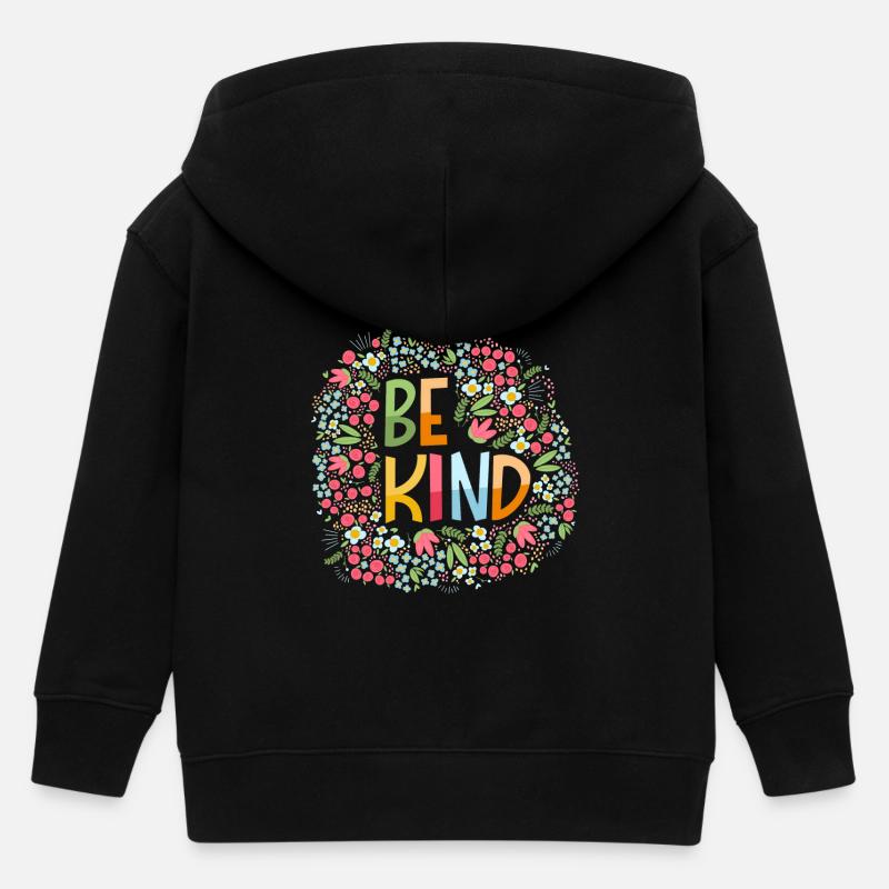 S’il vous manque de lettres à la main avec des fleurs - Veste à capuche enfant bio Stanley/Stella - noir