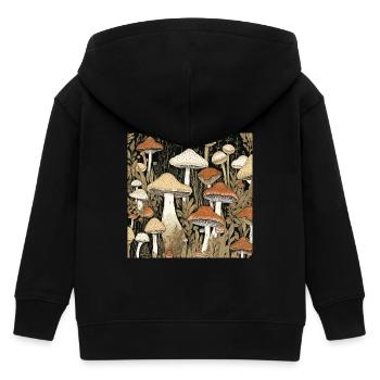 Fungi - Kids Organic Zip-up Hoodie by Stanley/Stella - black - Back