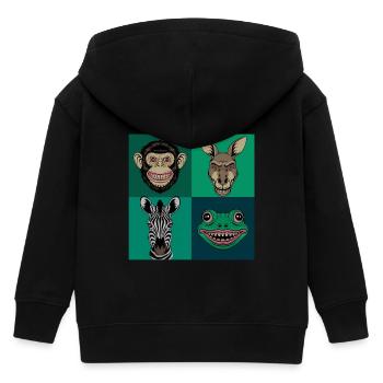 Smile Tiere Affe Känguru Zebra Frosch Halloween - Kinder Organic Kapuzenjacke Mini Cultivator von Stanley/Stella - Schwarz - Hinten