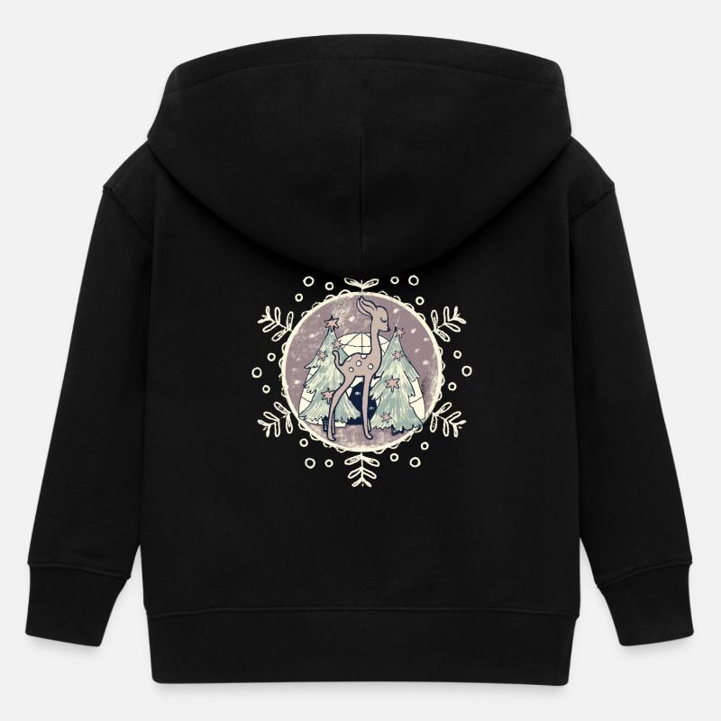 Cerf de Noël - Veste à capuche enfant bio Stanley/Stella - noir