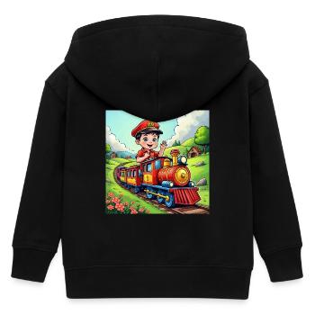 Kinder, die Züge fahren - Kinder Organic Kapuzenjacke Mini Cultivator von Stanley/Stella - Schwarz - Hinten