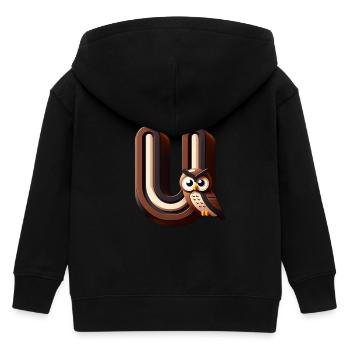 U für Uhu – schlaue Eule - Kinder Organic Kapuzenjacke Mini Cultivator von Stanley/Stella - Schwarz - Hinten