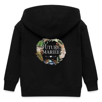 Krone Boho-Blumen für die zukünftige Braut - Kinder Organic Kapuzenjacke Mini Cultivator von Stanley/Stella - Schwarz - Hinten