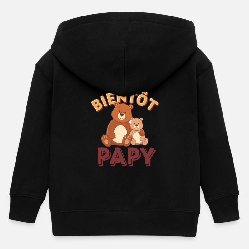 Bientôt papy - Veste à capuche enfant bio Stanley/Stella - noir