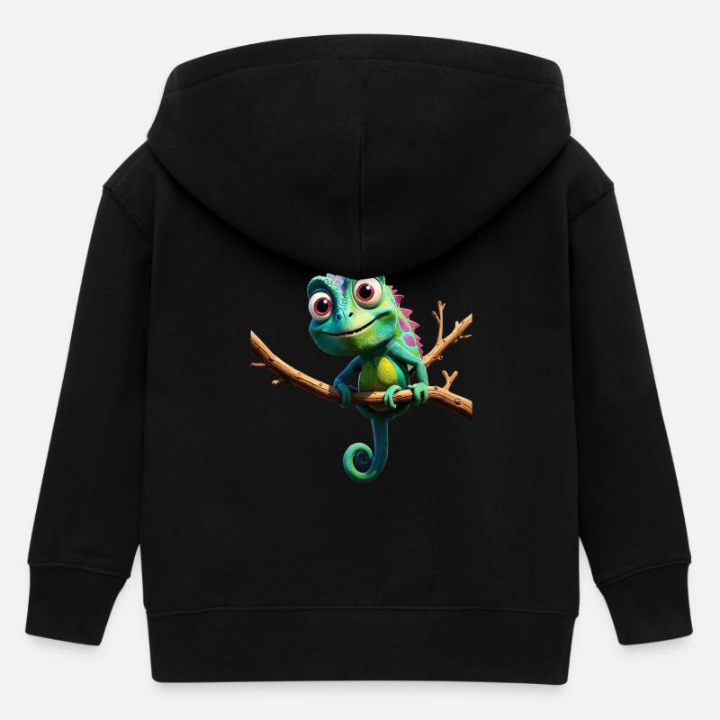 Dschungel-Kumpel - Kinder Organic Kapuzenjacke Mini Cultivator von Stanley/Stella - Schwarz