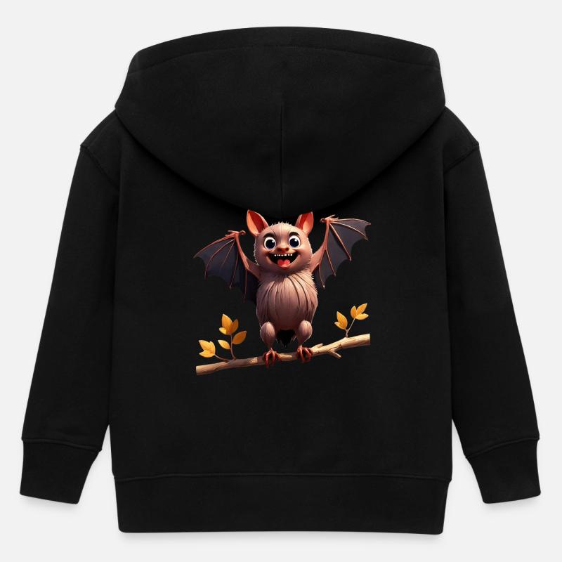 Chauve-souris joyeuse - Veste à capuche enfant bio Stanley/Stella - noir