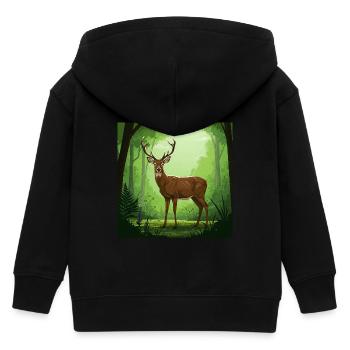Cerfs - Conservation de la nature - Forêt - Veste à capuche enfant bio Stanley/Stella - noir - Dos