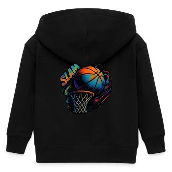 Basketball Graffiti - Farbenfrohe Schatten - Kinder Organic Kapuzenjacke Mini Cultivator von Stanley/Stella - Schwarz - Hinten