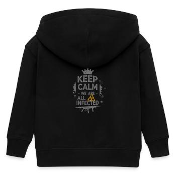 Keep Calm - Kids Organic Zip-up Hoodie by Stanley/Stella - black - Back