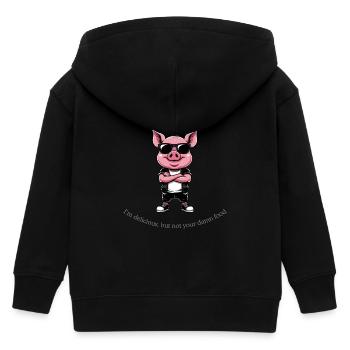 Grunge Pig – Je suis délicieux, mais pas ta foutue nourriture - Veste à capuche enfant bio Stanley/Stella - noir - Dos