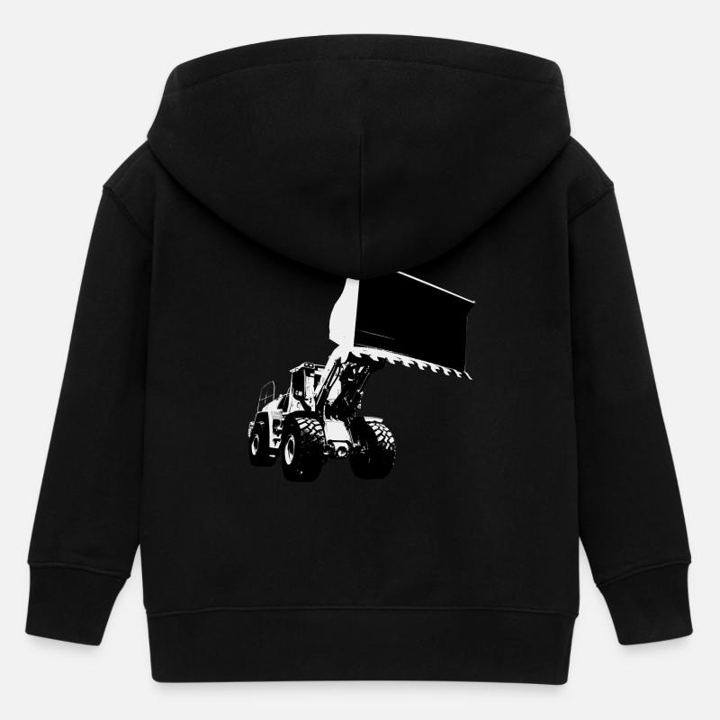 wheel loader - Veste à capuche enfant bio Stanley/Stella - noir