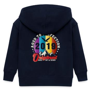 Perfection 2019 -5th Anniversary,Original - Kids Organic Zip-up Hoodie by Stanley/Stella - navy - Back