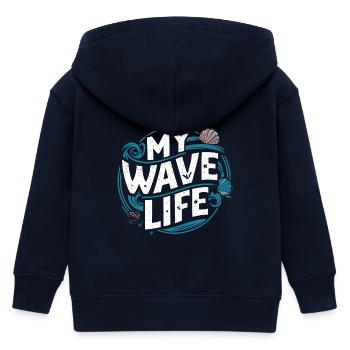 My wave life - Veste à capuche enfant bio Stanley/Stella - marine - Dos