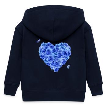 Blaues Blumenherz - Kinder Organic Kapuzenjacke Mini Cultivator von Stanley/Stella - Navy - Hinten